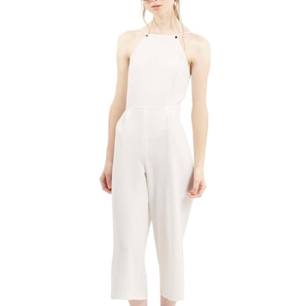 Topshop High Neck Jumpsuit US SZ 6 in Ivory